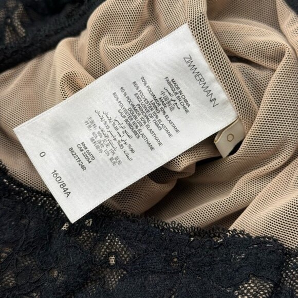 🆕 ZIMMERMANN 🧿 NWT Lace Long Sleeve Bodysuit, Black Sz 0 US 2 - Picture 15 of 16